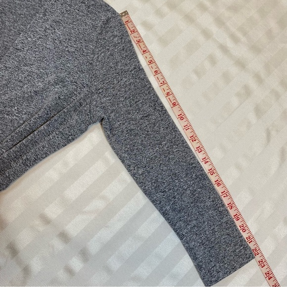 Clara Sun Woo Gray Knit Open Cardigan Sweater Pockets Size Small Knee Length - Picture 7 of 13